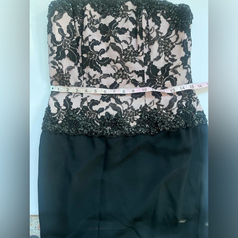 Liancarlo Nude and Black Lace Strapless Dress Women Size 10 8 - Picture 3 of 8
